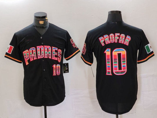 S.Diego Padres #10 Jurickson Profar Player Black Mexico Cool Base Stitched Baseball Jerseys