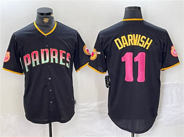 S.Diego Padres #11 Yu Darvish Player Black Cool Base Stitched Baseball Jerseys