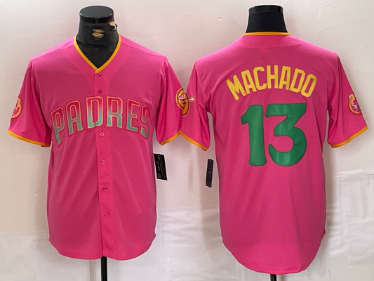 S.Diego Padres #13 Manny Machado Player Pink Cool Base Stitched Baseball Jerseys