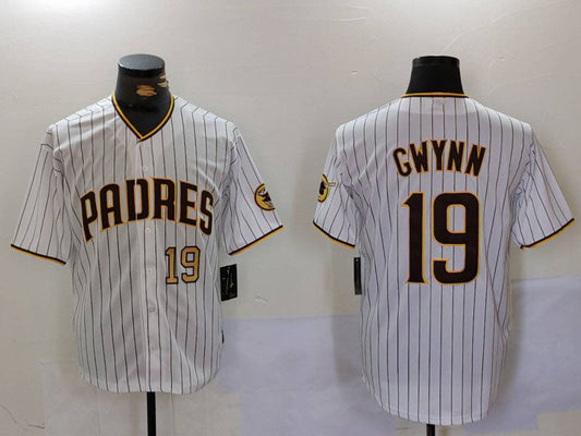 S.Diego Padres #19 Tony Gwynn White Stitched Cool Base Baseball Jerseys Player Jersey