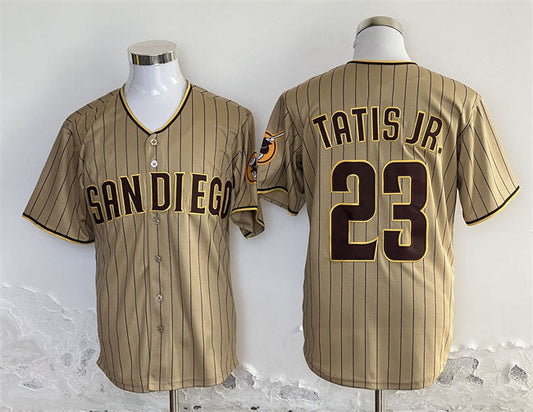 S.Diego Padres #23 Fernando Tatis Jr. Player Game Jersey Tan Stitched Baseball Jerseys