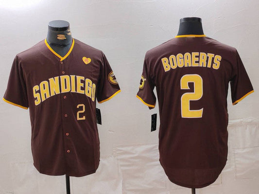 S.Diego Padres #2 Xander Bogaerts Brown Player Jersey Stitched Baseball Jerseys