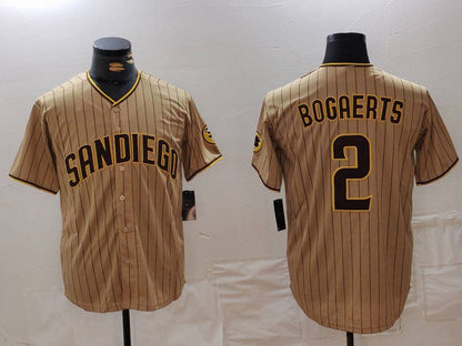 S.Diego Padres #2 Xander Bogaerts Player Khaki Cool Base Stitched Baseball Jerseys