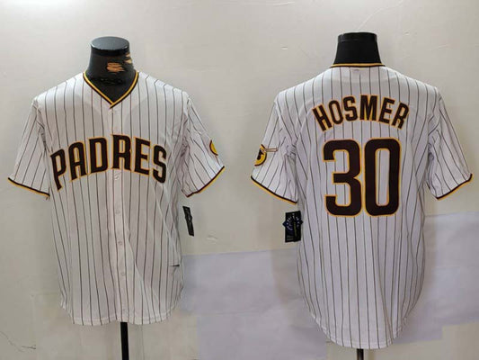 S.Diego Padres #30 Eric Hosmer White Stitched Cool Base Baseball Jerseys Player Jersey