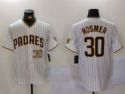 S.Diego Padres #30 Eric Hosmer White Stitched Cool Base Baseball Jerseys Player Game Jersey