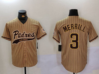 S.Diego Padres #3 Jackson Merrill Cool Base Stitched Baseball Jerseys Player Jersey