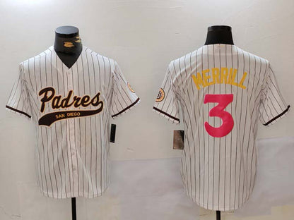 S.Diego Padres #3 Jackson Merrill Player Jersey white Cool Base Stitched Baseball Jerseys