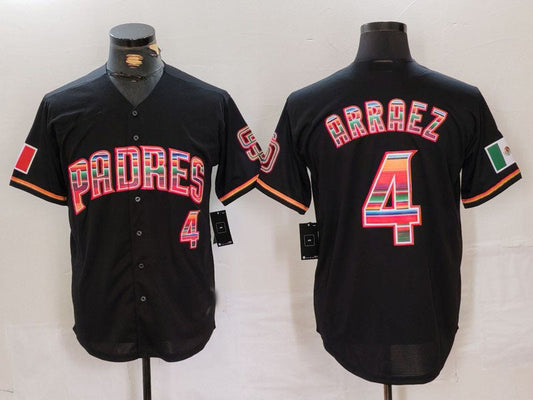 S.Diego Padres #4 Luis Arraez Player Black Mexico Cool Base Stitched Baseball Jersey