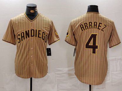 S.Diego Padres #4 Luis Arraez Player Jersey Tan Cool Base Stitched Baseball Jerseys