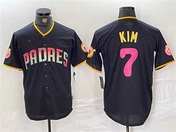 S.Diego Padres #7 Ha-Seong Kim Player Black Cool Base Stitched Baseball Jerseys