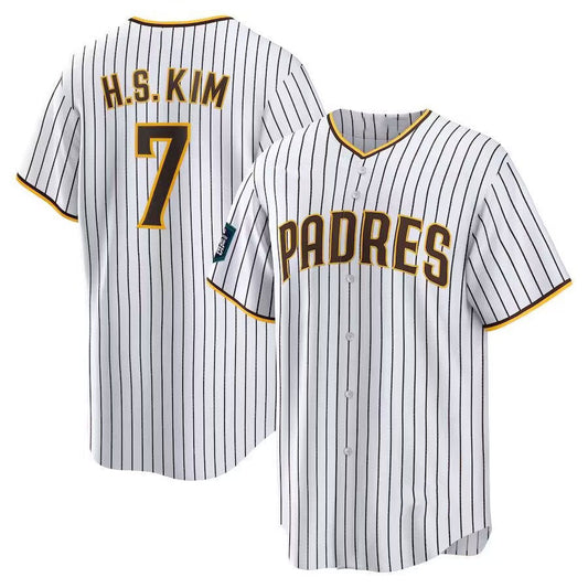 S.Diego Padres #7 Ha Seong Kim Player Game Jersey White Stitched Cool Base White Baseball Jerseys