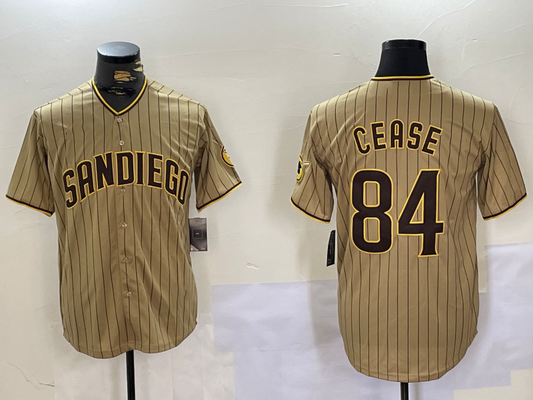 S.Diego Padres #84 Dylan Cease Player Khaki Team Logo Stitched Cool Base Baseball Jerseys