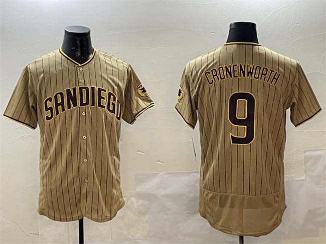 S.Diego Padres #9 Jake Cronenworth Player Brown Flex Base Stitched Baseball Jerseys