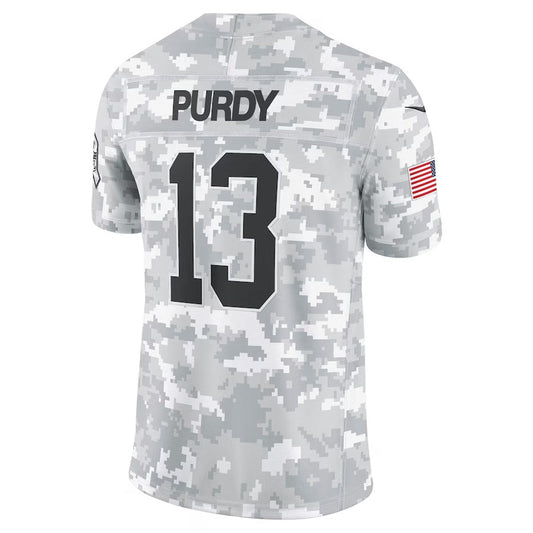 SF.49ers #13 Brock Purdy Player Arctic Camo Salute to Service Limited Stitched American Football Jerseys