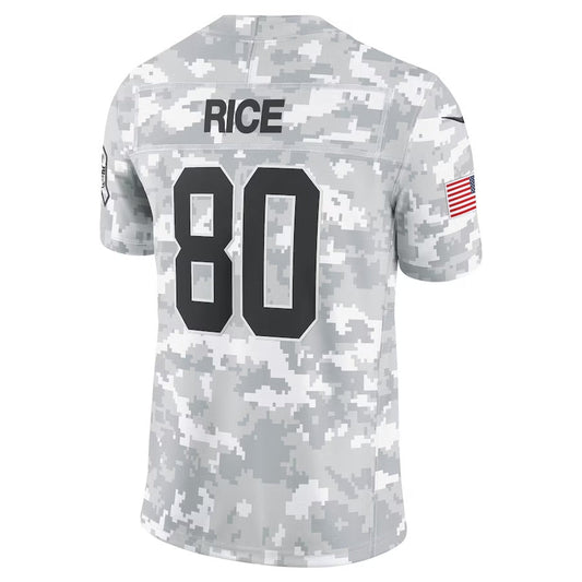 SF.49ers #80 Jerry Rice Player Arctic Camo Salute to Service Limited Stitched American Football Jerseys