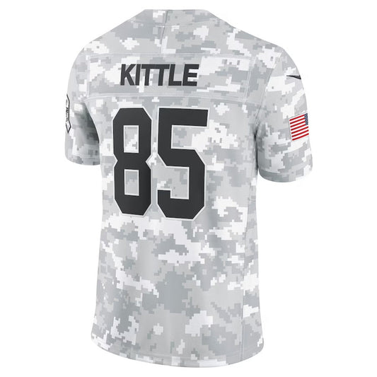 SF.49ers #85 George Kittle Player Arctic Camo Salute to Service Limited Stitched American Football Jerseys