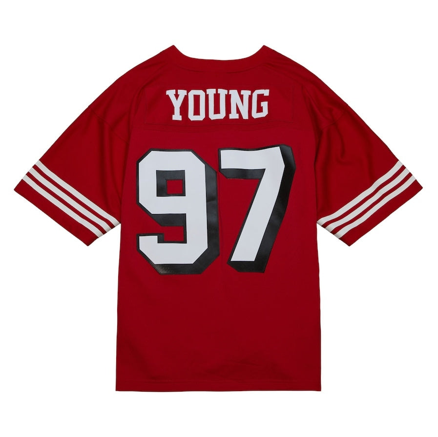 SF.49ers #97 Bryant Young Legacy Replica Player Jersey - Scarlet Stitched American Football Jerseys