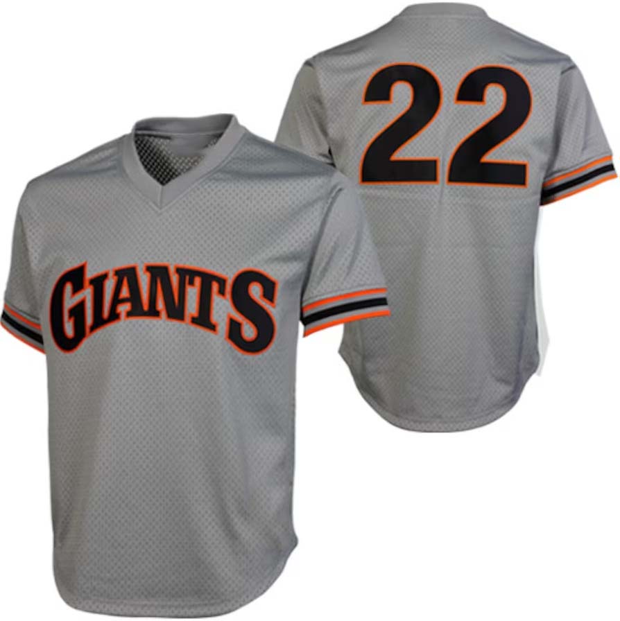 S.Francisco Giants #22 Will Clark Player Jersey  1989 Authentic Cooperstown Collection Batting Practice Jersey - Gray Baseball Jerseys