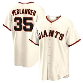 S.Francisco Giants #35 Justin Verlander Player Cream Replica Stitched Baseball Jerseys