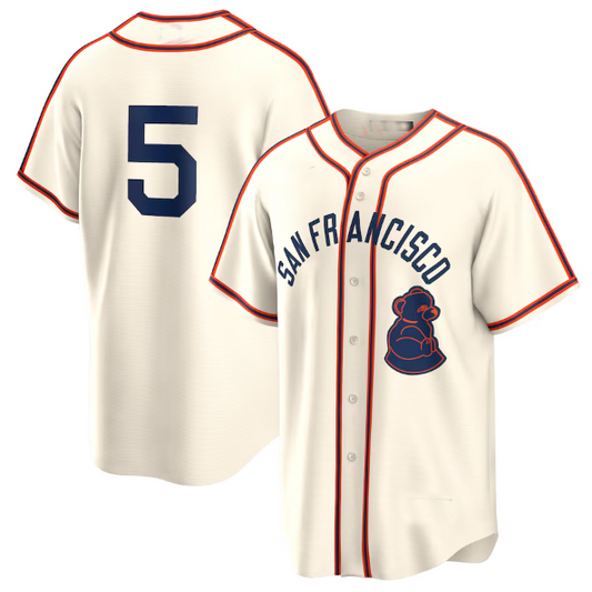 S.Francisco Giants #5 Mike Yastrzemski Cream Rickwood Classic Replica Player Baseball Jerseys