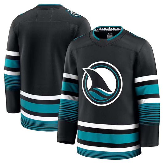 SJ.Sharks Blank Player Fanatics Game Premium Jersey - Black Stitched American Hockey Jerseys