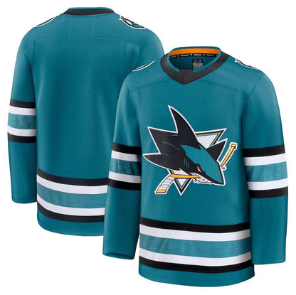 SJ.Sharks Blank Player Fanatics Premium Jersey - Teal Stitched American Hockey Jerseys