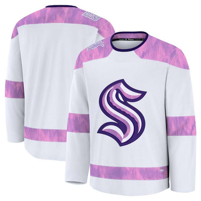 S.Kraken Fanatics Blank Player Game Hockey Jersey - White Stitched American Hockey Jerseys