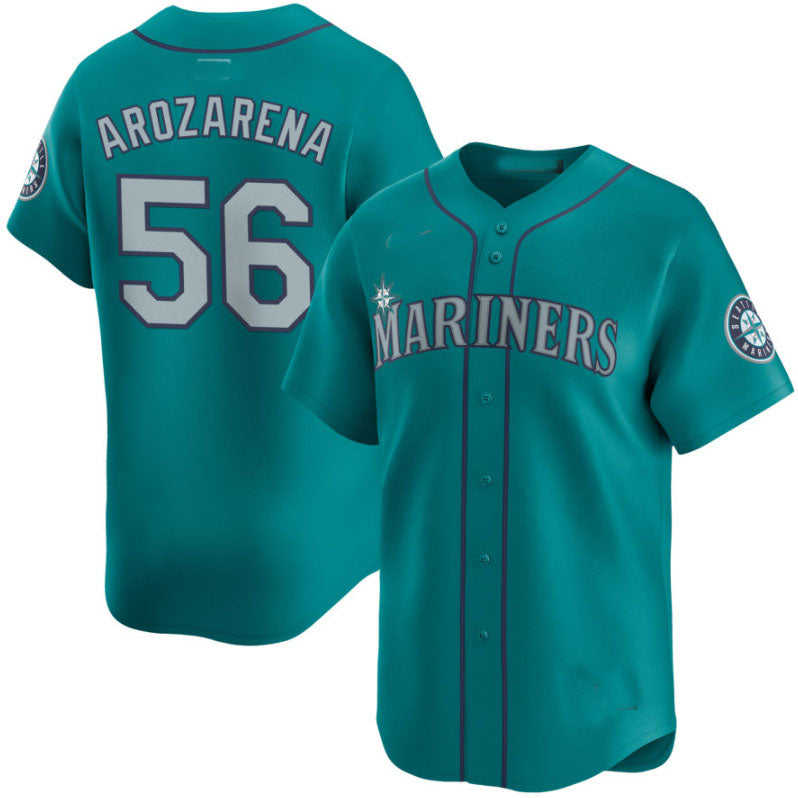 S.Mariners #56 Randy Arozarena Aqua Limited Stitched Baseball Jerseys Player Game Jersey