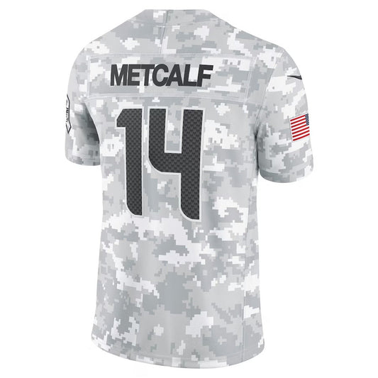 S.Seahawks #14 DK Metcalf Player Arctic Camo Salute to Service Limited Stitched American Football Jerseys