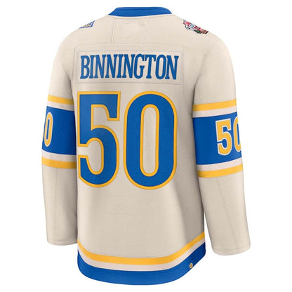 St.L.Blues #50 Jordan Binnington Fanatics 2025 Winter Classic Premium Player Jersey - Cream Stitched American Hockey Jerseys