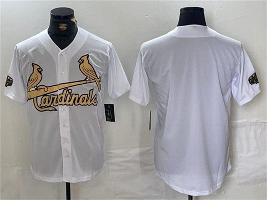 St.Louis Cardinals Blank Player All-Star White Gold Stitched Baseball Jerseys