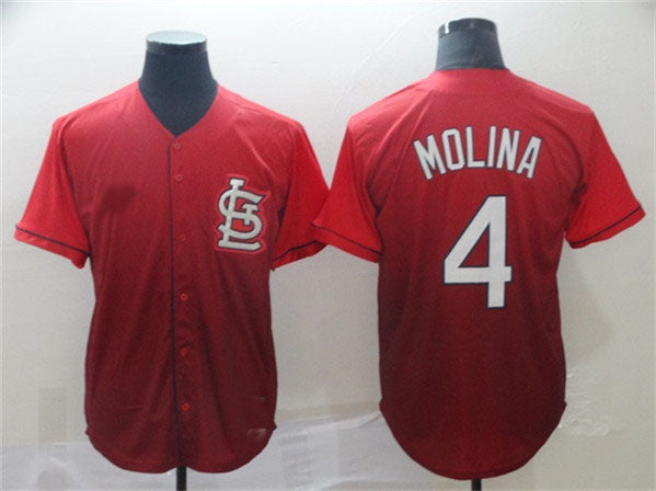 St. Louis Cardinals #4 Yadier Molina Player Red Fade Stitched Baseball Jerseys