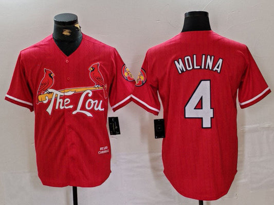 St.Louis Cardinals #4 Yadier Molina Player Red City Connect Stitched Baseball Jerseys