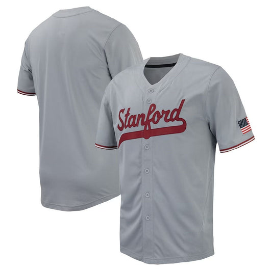 S.Cardinal Blank Player Replica Full-Button Baseball Jerseys - Gray American College Jerseys