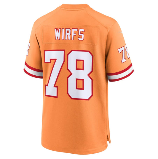 TB.Buccaneers #78 Tristan Wirfs Player Orange Throwback Game Stitched American Football Jerseys