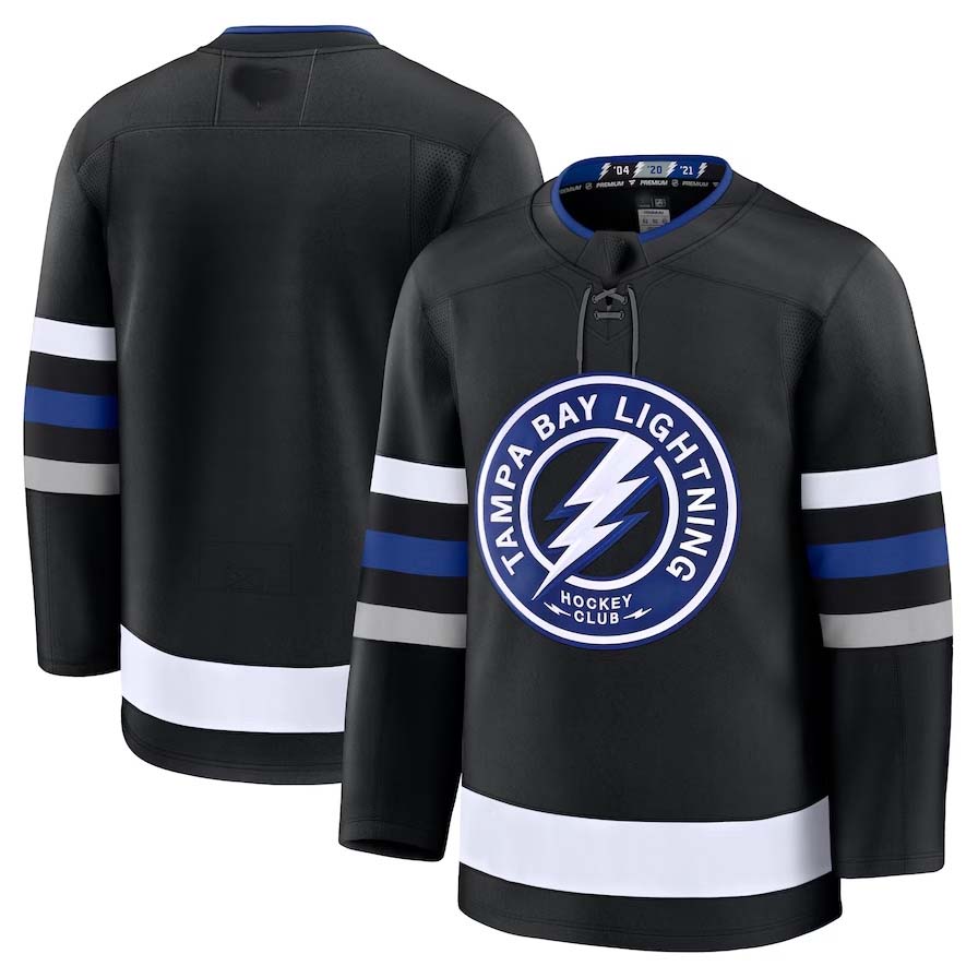 TB.Lightning Fanatics Blank Player Jersey - Black Stitched American Hockey Jerseys