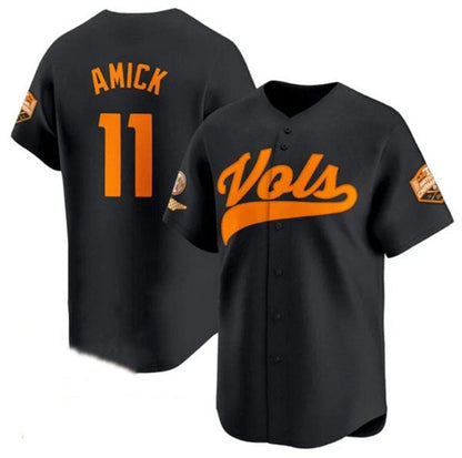 T.Volunteers #11 Billy Amick Player Black Champions Vapor Limited Stitched American College Jerseys