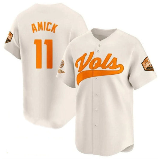 T.Volunteers #11 Billy Amick Player Cream Champions Vapor Limited Stitched American College Jerseys