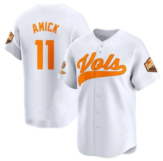 T.Volunteers #11 Billy Amick Player White Champions Vapor Limited Stitched American College Jerseys