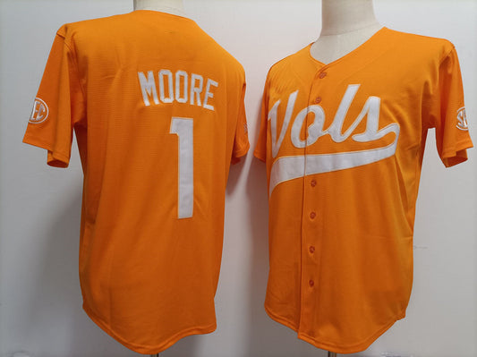 T.Volunteers #1 Christian Moore Player Jersey Orange Stitched American College Jerseys