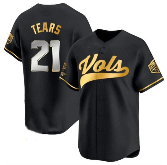 T.Volunteers #21 Kavares Tears Player Black Gold Champions Vapor Limited Stitched College Jerseys