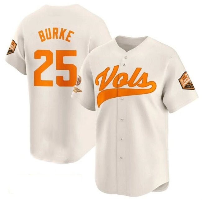 T.Volunteers #25 Blake Burke Player Cream Champions Vapor Limited Stitched College Jerseys