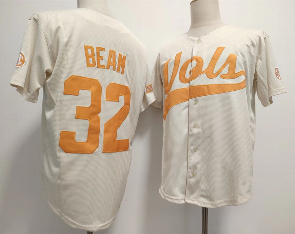 T.Volunteers #32 Drew Beam Player Game Jersey White Stitched College Jerseys