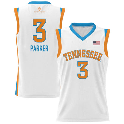 T.Volunteers #3 Candace Parker Player Unisex Lightweight Basketball Alumni Jersey - White College Jerseys