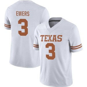 T.Longhorns #3 Quinn Ewers Player Jersey White Stitched American College Jerseys