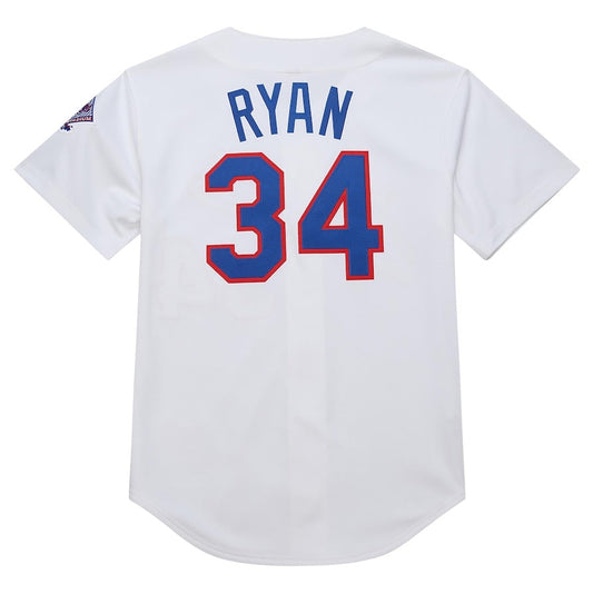 T.Rangers #34 Nolan Ryan Player Jersey 1993 Cooperstown Collection Authentic Jersey - White Baseball Jerseys