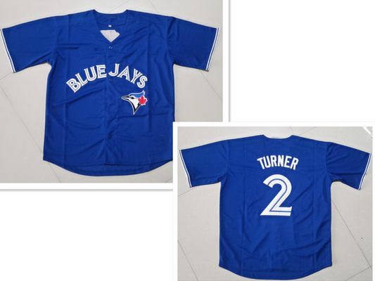 T.Blue Jays #2 Justin Turner Player Blue Cool Base Stitched Baseball Jerseys