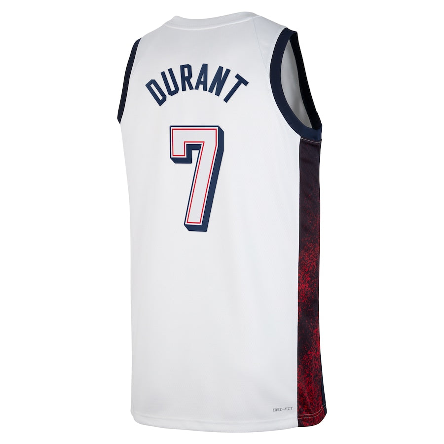 USA Basketball #7 Kevin Durant Unisex Swingman Player Jersey - White Stitched American Basketball Jersey