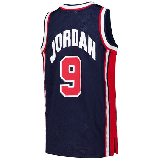 USA Basketball #9 Michael Jordan Player 1992 Dream Team Authentic Jersey - Navy American Basketball Jerseys