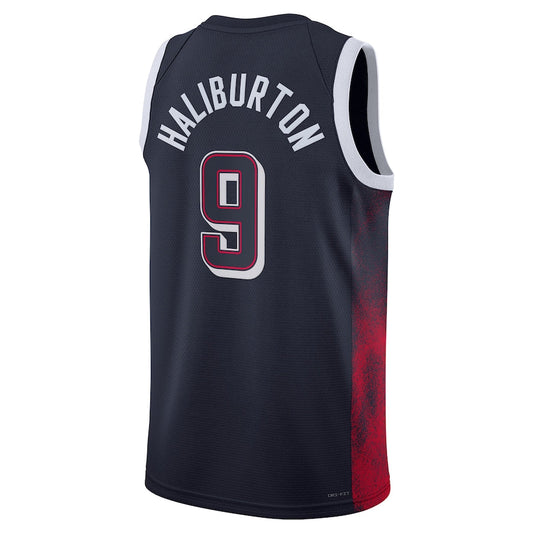 USA Basketball #9 Tyrese Haliburton Unisex Swingman Player Jersey - Navy Stitched Basketball Jersey